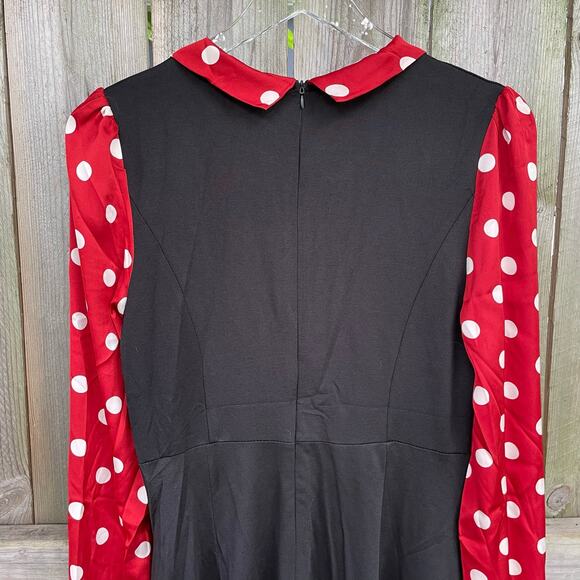 Tulip B Dress Front Tie Neckline Dress Back Zip Closure Black Red Small NWT - Picture 5 of 8